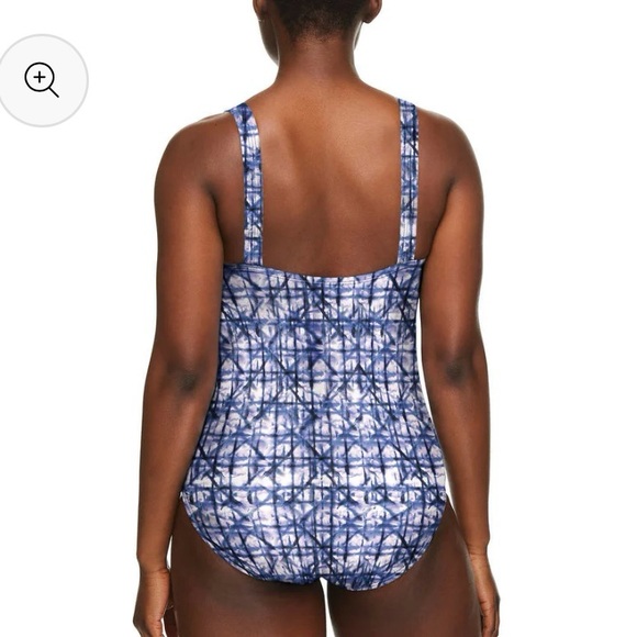 SPEEDO blue white one piece Women's Swimsuit Size 16 - Picture 9 of 11